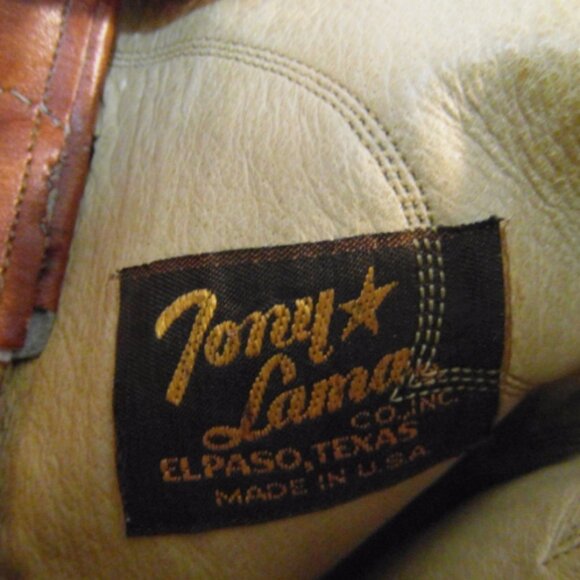 MENS TONY LAMA EL PASO AUTHENTIC LIGHT BROWN LEATHER sz10D COWBOY BOOTS NM 33024 - Picture 12 of 12